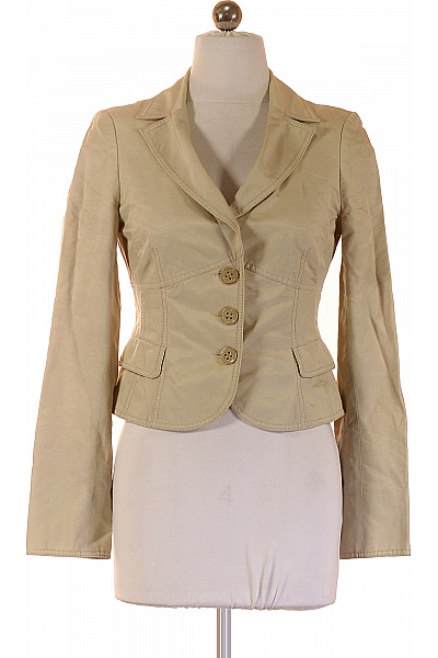 SOLAR Dámský bavlněný vypasovaný elegantní kabát béžový Vel. 34 | SOLAR | obrázek 2