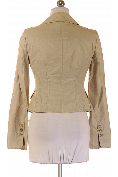 SOLAR Dámský bavlněný vypasovaný elegantní kabát béžový Vel. 34 | SOLAR | obrázek 3