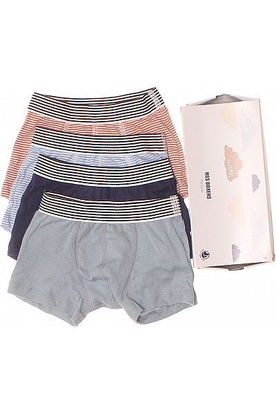 Chlapecké Boxerky Bavlněné Pruhované Modré šedé Velikost EU 95CM