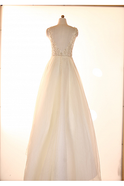 STAR NIGHT Svatební dlouhé krajkové šaty na ramínka princeznovské volné Vel. 36 | STAR NIGHT | obrázek 2