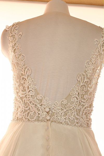 STAR NIGHT Svatební dlouhé krajkové šaty na ramínka princeznovské volné Vel. 36 | STAR NIGHT | obrázek 4