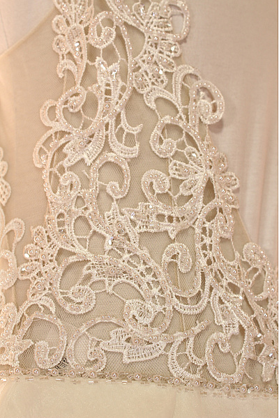 STAR NIGHT Svatební dlouhé krajkové šaty na ramínka princeznovské volné Vel. 36 | STAR NIGHT | obrázek 5