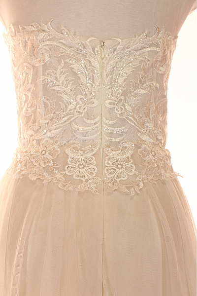 Magic Bride Dlouhé svatební šaty tyl krajkové korzetové béžové Vel. DE 44 | Magic Bride | obrázek 3
