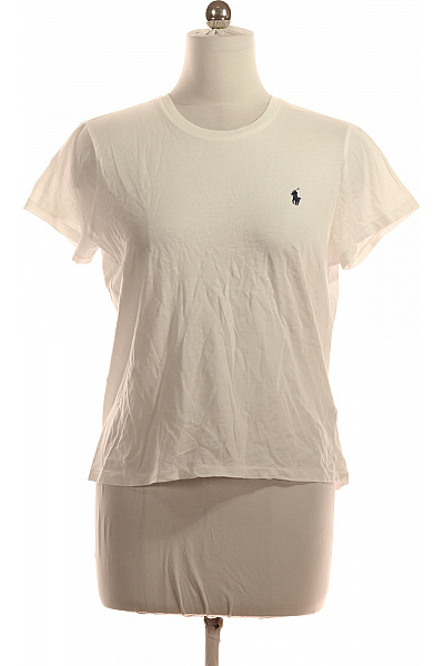 Ralph Lauren Dámské Bavlněné Tričko S Krátkým Rukávem A Výšivkou Basic Bílé Velikost L