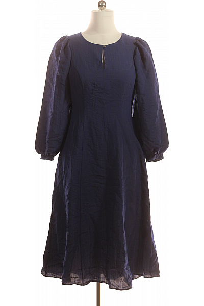 Closet Dámské šaty Modré S Dlouhým Rukávem Midi Volnočasové Velikost 10