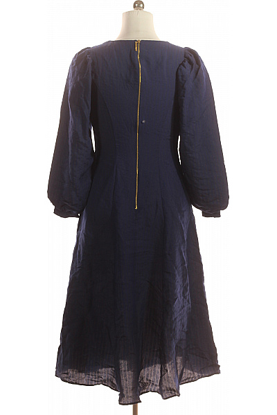 Closet dámské šaty modré s dlouhým rukávem midi volnočasové Velikost 10 | Closet | obrázek 2