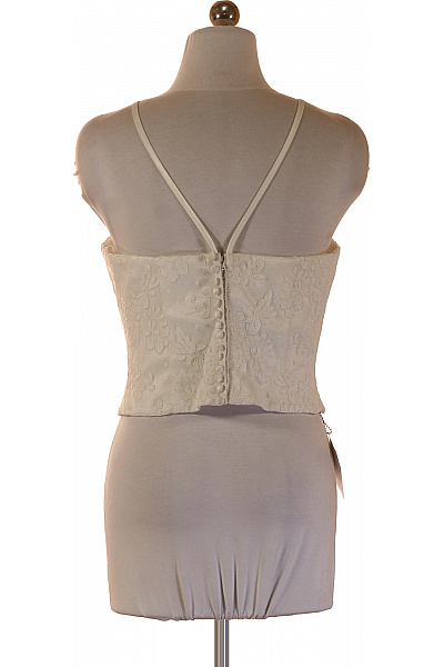 Bílý krajkový korzet s průhledným vrškem Vel. 36 | Unimoda | obrázek 3