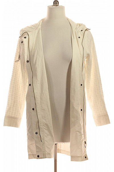 DreiMaster Bílá dámská bunda s kapucí lehká prodloužená moderní jarní outdoorová Vel. XL | DreiMaster | obrázek 3