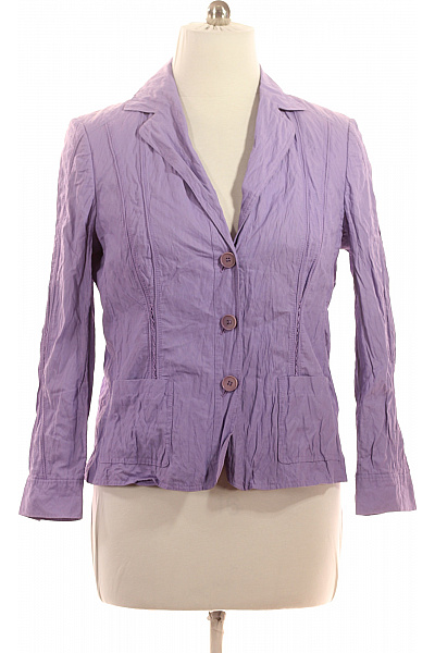 BETTY BARCLAY fialové bavlněné sako elegantní volnočasové vypasované s 3/4 rukávem Velikost 46 | BETTY BARCLAY | obrázek 2