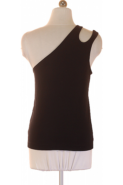 LUISA CERANO Dámské tričko bez rukávů černé asymetrické s průstřihy Vel. 36 | LUISA CERANO | obrázek 3