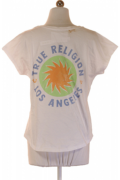 True Religion Dámské tričko s krátkým rukávem bílé bavlněné basic Vel. XS | True Religion | obrázek 2