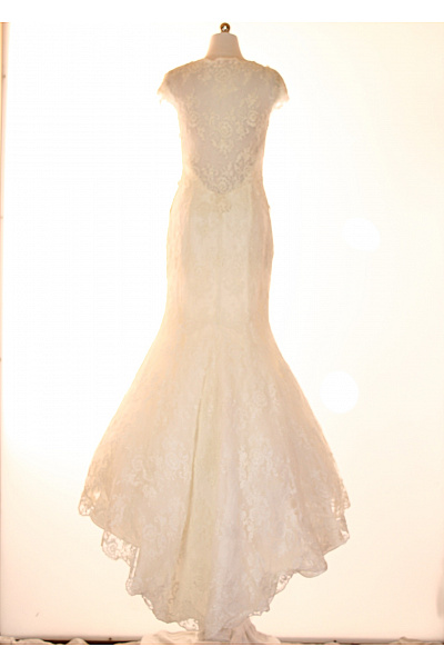 Svatební šaty krajkové mořská panna dlouhé elegantní krémové Vel. IT 44 | Unimoda | obrázek 2