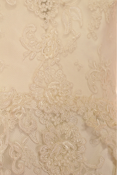 Svatební šaty krajkové mořská panna dlouhé elegantní krémové Vel. IT 44 | Unimoda | obrázek 5