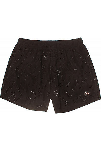 PHILLIP PLEIN Dámské černé Krátké Plážové šortky S Potiskem Vel. M