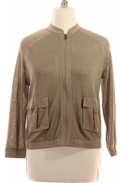 Le Comte dámská bomber mikina na zip béžová s kamínky bavlněné Vel. 44 | Le Comte | obrázek 2