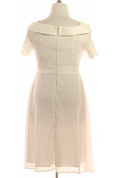 APART Dámské šaty bílé krajkové s krátkým rukávem elegantní midi Velikost EU 44 | APART | obrázek 3