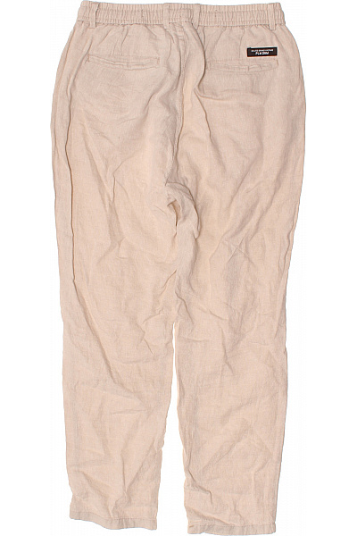 Pánské plátěné volnočasové kalhoty s kapsami béžové Velikost M | Unimoda | obrázek 3