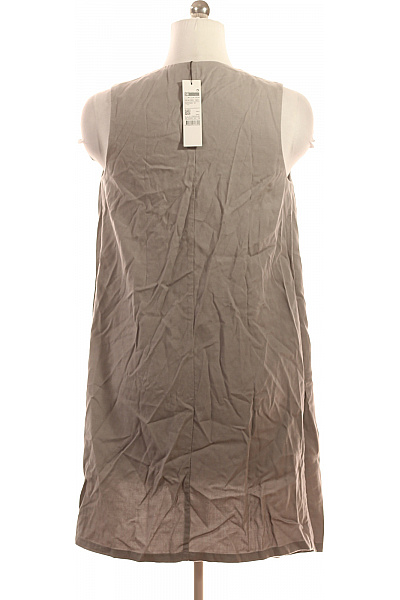 SISLEY Dámský dlouhý vestový kardigan volný minimalistický plátěný šedý Vel. 38 | SISLEY | obrázek 3