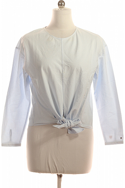 TOMMY HILFIGER Dámská Pruhovaná Halenka S Dlouhým Rukávem A Uzlem Velikost 8
