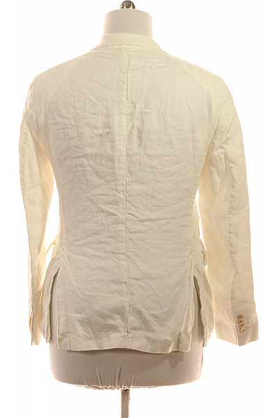 Pánské lněné sako elegantní volnočasové bílé Vel. 50 | Unimoda | obrázek 2