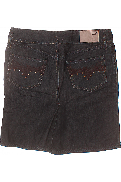 DIESEL dámská džínová sukně ke kolenům černá s kapsami Vel. 30 | DIESEL | obrázek 3