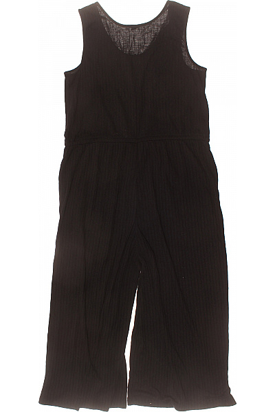 UNIQLO dámský černý overal bez rukávů culottes žebrovaný Velikost M | UNIQLO | obrázek 3