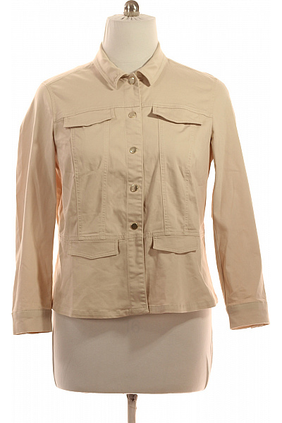 BETTY BARCLAY Dámská Bavlněná Bunda Béžová Moderní Jarní Velikost 46