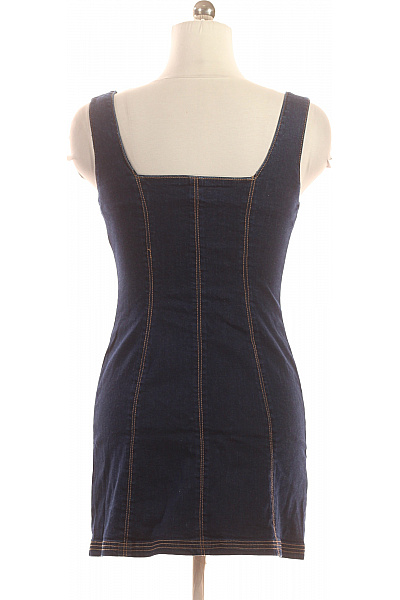 FINDERS Dámské modré bavlněné džínové šaty na ramínka mini s kapsami propínací Velikost EU M | FINDERS | obrázek 2