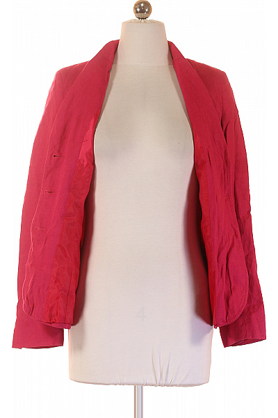 LINDEX růžové lněné sako elegantní vypasované na běžné nošení Vel. 34 | LINDEX | obrázek 3