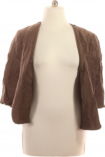 GERRY WEBER Dámská halenka krátký rukáv s kamínky lněná elegantní hnědá Vel. 45 | GERRY WEBER | obrázek 4