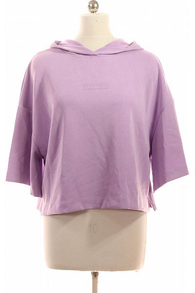 COMMA Dámské tričko s krátkým rukávem a kapucí fialové crop top Velikost 42 | COMMA | obrázek 2