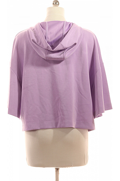 COMMA Dámské tričko s krátkým rukávem a kapucí fialové crop top Velikost 42 | COMMA | obrázek 3