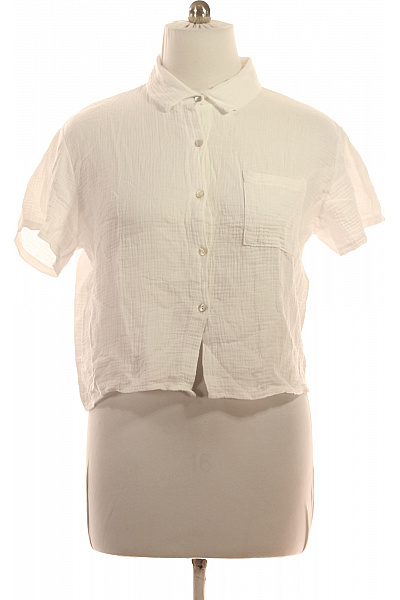 Sublevel dámská bílá košile krátký rukáv ležérní letní crop Velikost L/XL | Sublevel | obrázek 2