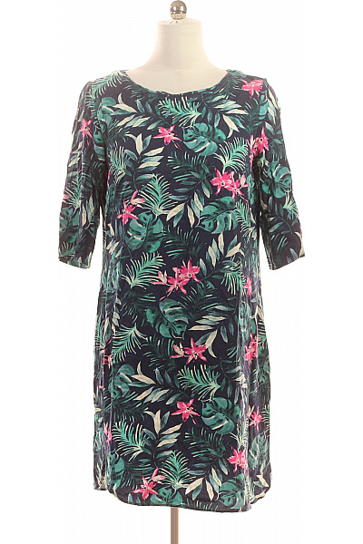 MILANO Bavlněné dámské šaty s tropickým potiskem a 3/4 rukávem ke kolenům Velikost EU 40 | MILANO | obrázek 2