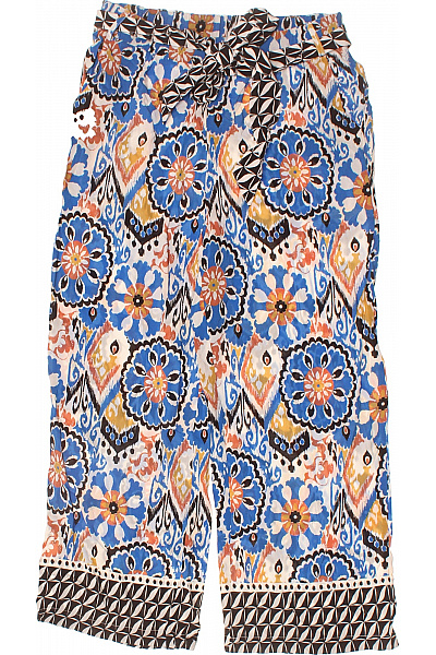 MORE & MORE Dámské široké kalhoty s páskem barevné květované volnočasové Vel. 40 | MORE & MORE | obrázek 2