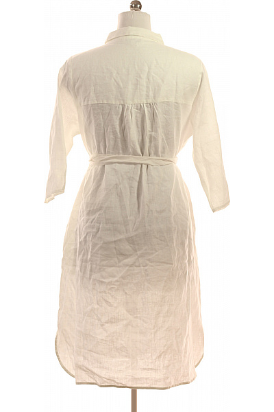 IN LINEA lněné košilové šaty s páskem bílé Vel. EU 42 | IN LINEA | obrázek 2