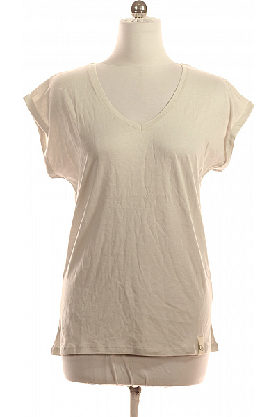 COTTON CANDY Dámské tričko s krátkým rukávem béžové jednobarevné basic Vel. M | COTTON CANDY | obrázek 2