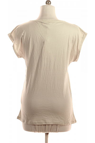 COTTON CANDY Dámské tričko s krátkým rukávem béžové jednobarevné basic Vel. M | COTTON CANDY | obrázek 3