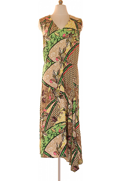 GERRY WEBER Dámské šaty Bez Rukávů Květované Asymetrické Volnočasové Letní Velikost 46