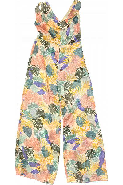 ZARA Barevný Květinový Overal Bez Rukávů Letní Velikost M