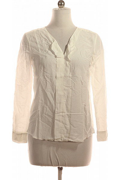 Seidensticker Dámská Bílá Halenka S Dlouhým Rukávem A Výstřihem Do V Vel. 38