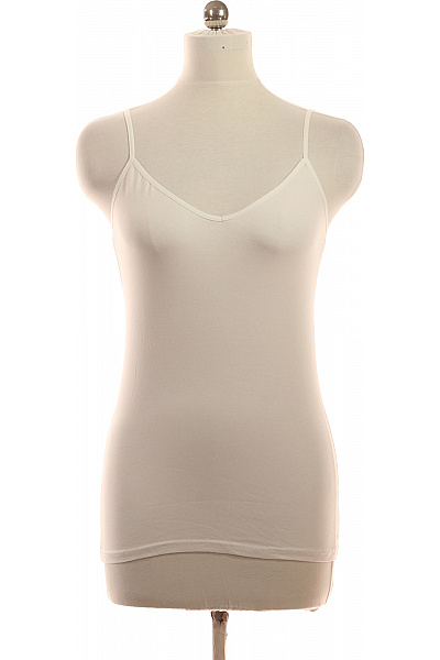 LAWRENCE GREY Dámské Tílko Basic Bílé Bavlněné Bez Rukávů Velikost M