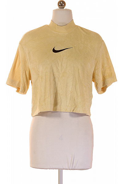 Nike Dámské žluté tričko crop top s krátkým rukávem a stojáčkem Velikost XS | Nike | obrázek 2