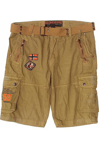 Geographical Norway Pánské Cargo Kraťasy S Kapsami Béžové Volnočasové Vel. L