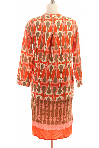key largo Dámské tunikové šaty s dlouhým rukávem retro oranžové vzorované plátěné volné Vel. EU L | key largo | obrázek 3
