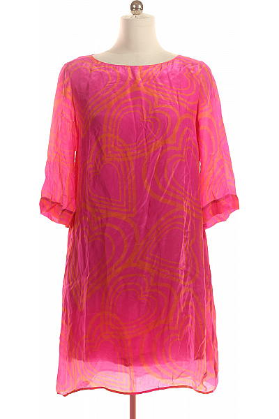 LIEBESKIND Dámské šaty S Dlouhým Rukávem Růžové S Potiskem Srdce Volnočasové Velikost 38