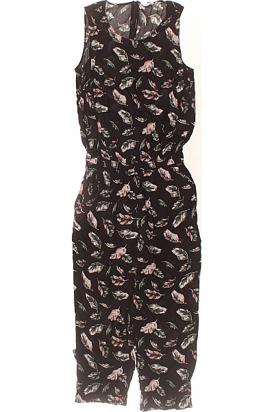 TOM TAILOR černé dámské overaly bez rukávů s potiskem listí Velikost S | TOM TAILOR | obrázek 2