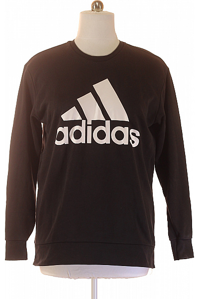 ADIDAS Pánská černá Mikina Přes Hlavu S Potiskem Vel. XXL