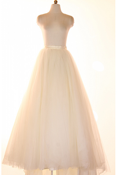 Dámská Polyesterová Svatební Dlouhá Volná Tyl Sukně S Vlečkou Velikost 36