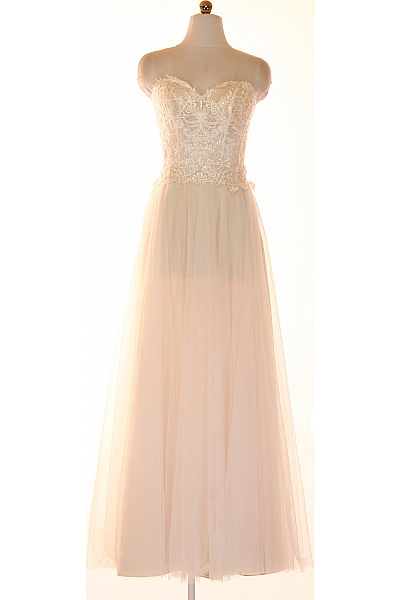 Magic Bride Dlouhé Svatební šaty Bez Rukávů Krajkové Tylové Korzetové Romantické Velikost 38